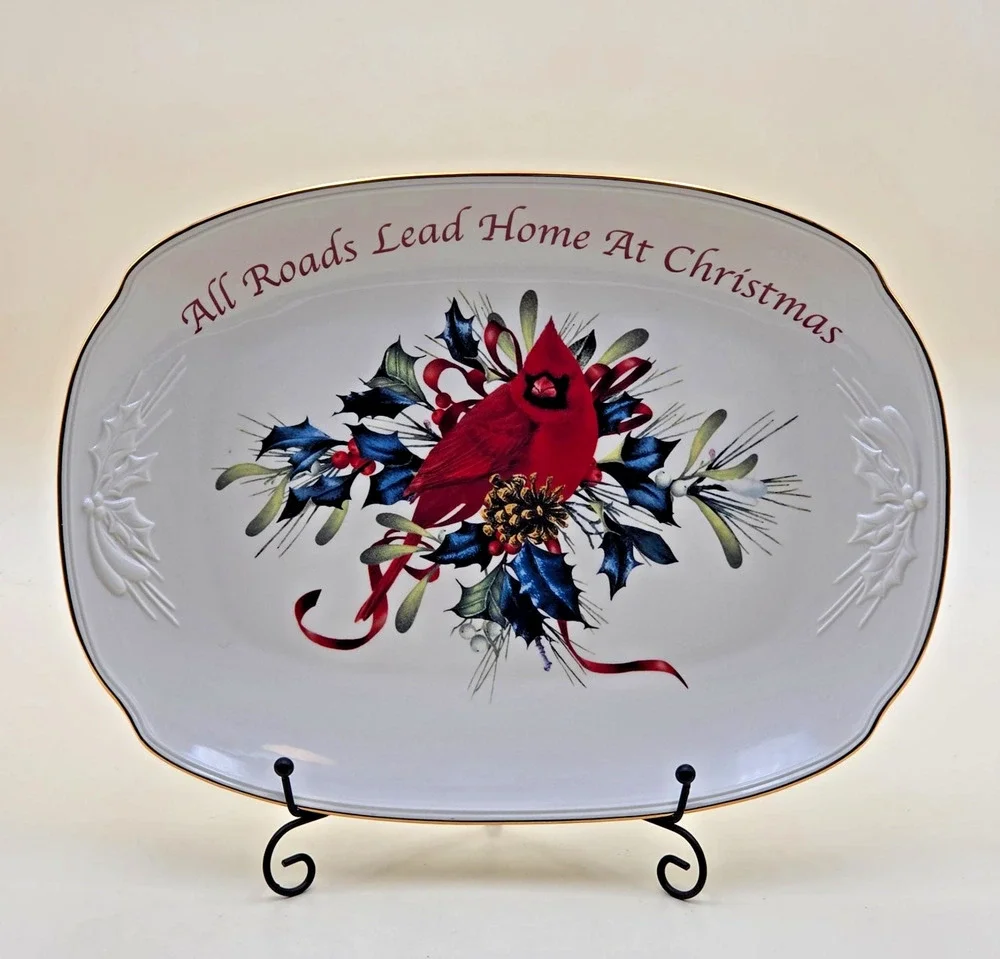 Lenox Winter Greetings Cardinal Serving Platter 14